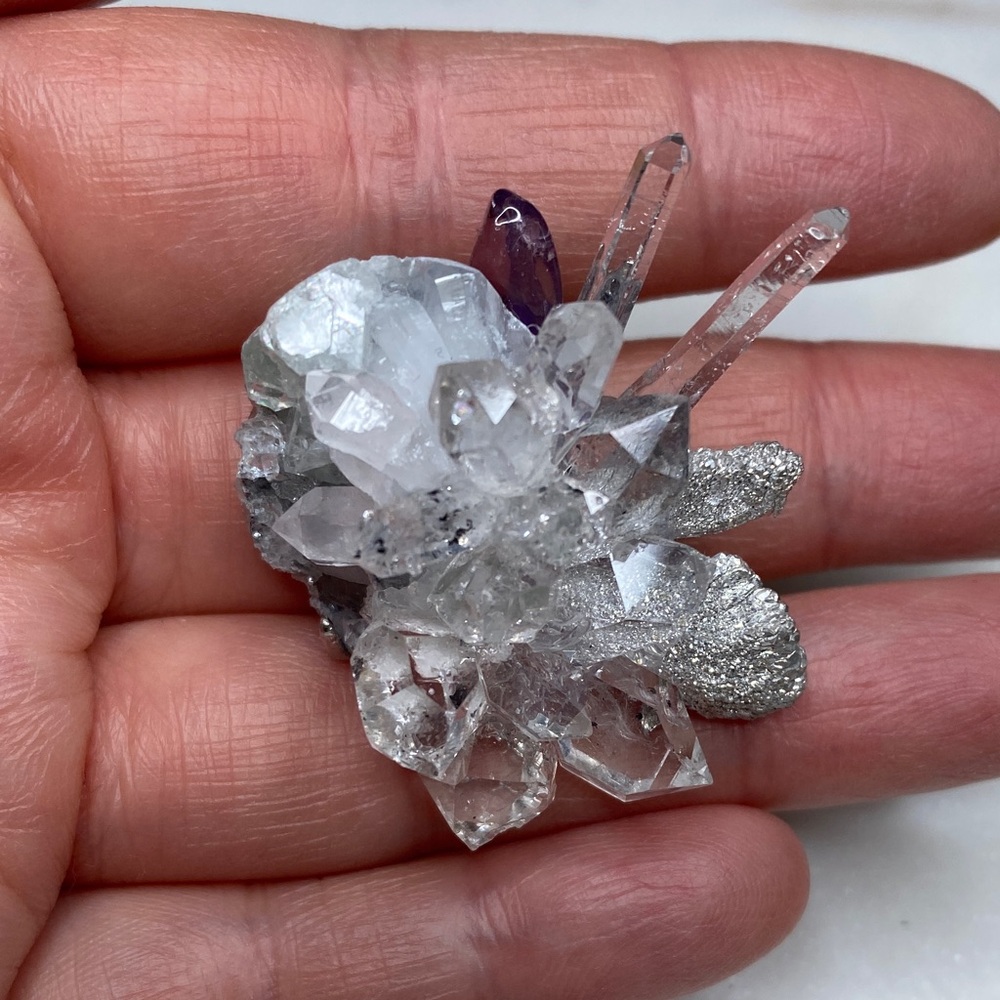 Clear Crystal Cluster Ring With Subtle Green And … - image 4